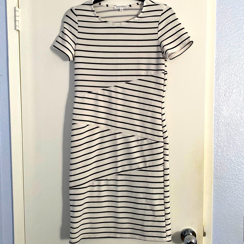 Downeast Black & White Stripe Dress S